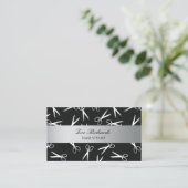 schaar | Zwart en zilver | Hair Stylist Visitekaartje (Staand voorkant)