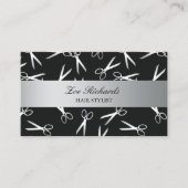 schaar | Zwart en zilver | Hair Stylist Visitekaartje (Voorkant)