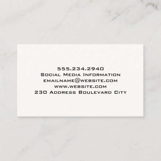 Schaar | Zwart leder Visitekaartje (Achterkant)