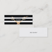 Schaar Zwart-wit gestreept salon Mini Visitekaartje (Voorkant / Achterkant)