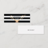 Schaar Zwart-wit gestreept salon Mini Visitekaartje (Voorkant / Achterkant)