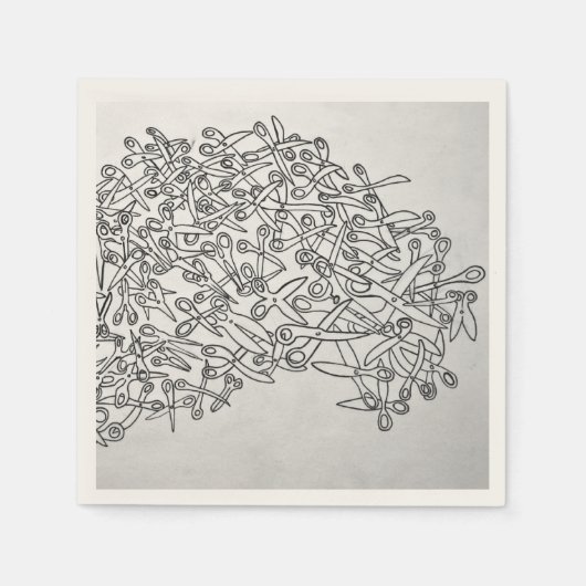 schaar zwart-wit servet (Voorkant)