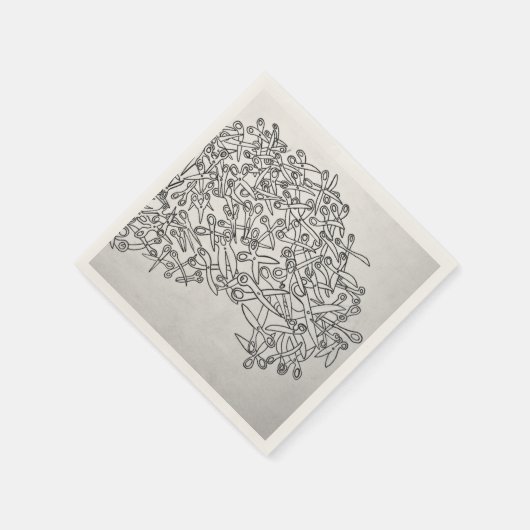 schaar zwart-wit servet (Hoek)