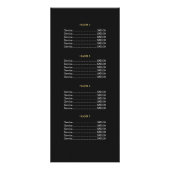 Schaar zwarte lijst met prijzen reclamekaart (Achterkant)