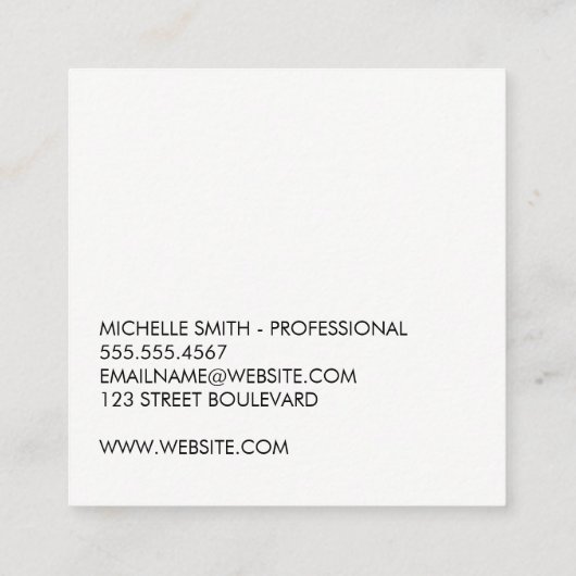 Schaarbeugel / textuur vierkante visitekaartje (Achterkant)