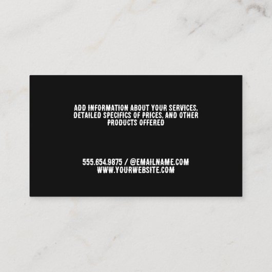 schaarkam | dienst Verzorging huisdieren Visitekaartje (Achterkant)