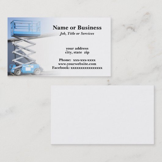 schaarlift of -platform visitekaartje (Voorkant / Achterkant)