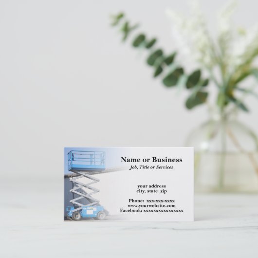 schaarlift of -platform visitekaartje (Staand voorkant)