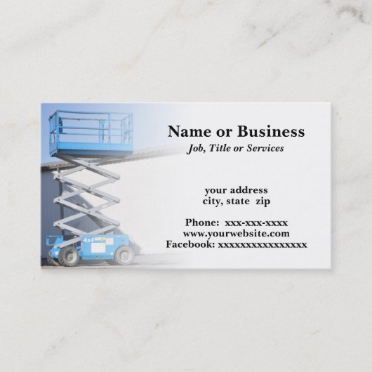 schaarlift of -platform visitekaartje (Voorkant)