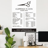 Schaarlogo, herenkapper prijslijst poster (Thuiskantoor)
