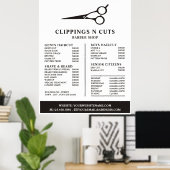 Schaarlogo, herenkapper prijslijst poster (Thuiskantoor)