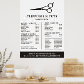 Schaarlogo, herenkapper prijslijst poster (Keuken)