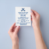 Schaarlogo, Kapsalon, Kapper Advertentie Flyer (Hand)