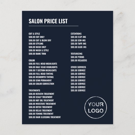 Schaarlogo, Kapsalon, Kapper Advertentie Flyer (Achterkant)