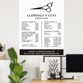 Schaarlogo, Prijslijst Herenkappers Poster (Thuiskantoor)