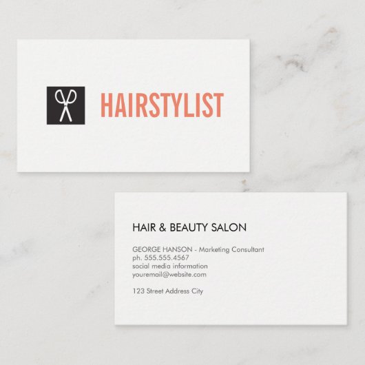 Schaarpictogram / Haarstylist Visitekaartje (Voorkant / Achterkant)