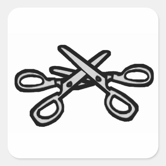 Schaarpositie Vierkante Sticker (Voorkant)