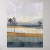 Schaarse Bomen Horizon Minimaal Abstract Landschap Poster (Voorkant)