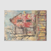 SCHAARSE RODE BOERDERIJ MIXED MEDIA DECOUPAGE TISSUEPAPIER (Voorkant)