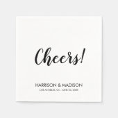 Schaarser zwart stijlvol script moderne chic bruil servet (Voorkant)