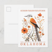 Schaarstaartvliegenvanger vogel van Oklahoma Briefkaart (Voorkant / Achterkant)