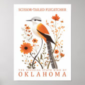 Schaarstaartvliegenvanger vogel van Oklahoma Poster (Voorkant)