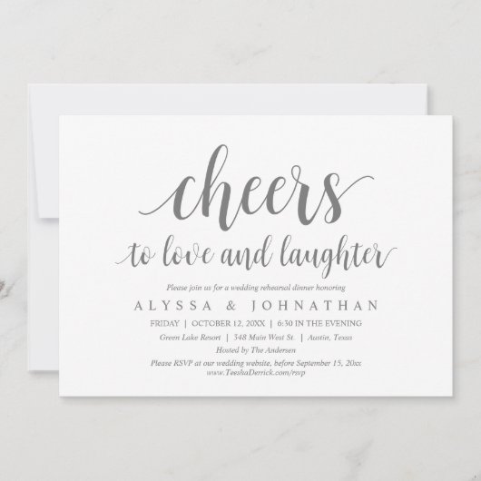 Schaarste aan liefde en lachen, bruiloft-repetitie kaart (Voorkant)