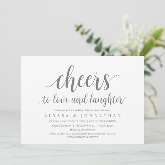 Schaarste aan liefde en lachen, bruiloft-repetitie kaart (Staand voorkant)