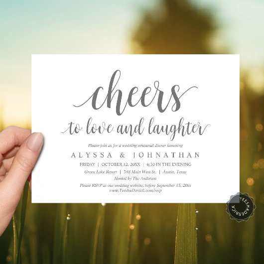 Schaarste aan liefde en lachen, bruiloft-repetitie kaart