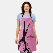 Schaarzwaluw met haarstylist Glitter roze Schort (Gedragen)