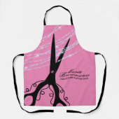 Schaarzwaluw met haarstylist Glitter roze Schort (Voorkant)