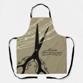 Schaarzwaluw met snijhaar stylist Glitter khaki Schort (Voorkant)