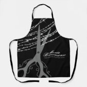 Schaarzwaluw, zilverkleurig glitter zwart schort (Voorkant)