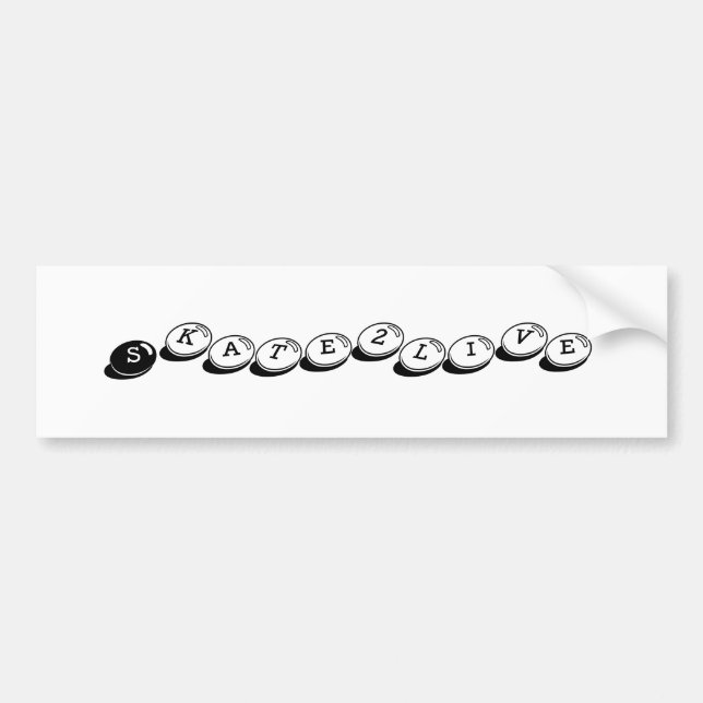 Schaats2levend snoep bumpersticker (Voorkant)