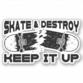Schaats & 4-inch Kiss Cut Vinylsticker Sticker (Voorkant)