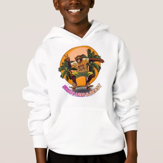 Schaats als een Beest Cool Chimpansee Skater Desig (Voorkant)