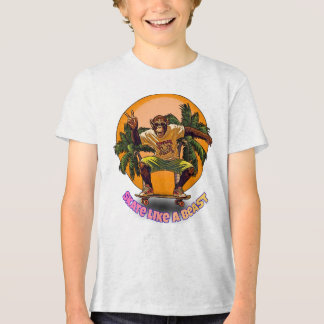 Schaats als een Beest Cool Chimpansee Skater Desig Tri-Blend Shirt