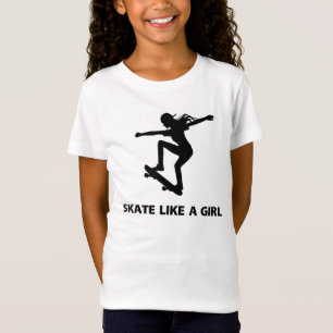 Schaats als een meisje (skateboarden) t-shirt