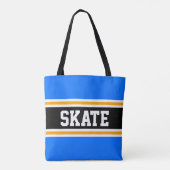 SCHAATS Athletic Bright Blue Black Yellow Stripes Tote Bag (Achterkant)