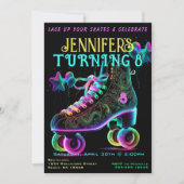 Schaats Birthday Party Invitation Kaart (Voorkant)