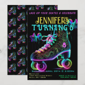 Schaats Birthday Party Invitation Kaart (Voorkant / Achterkant)