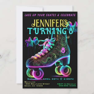 Schaats Birthday Party Invitation Kaart