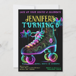 Schaats Birthday Party Invitation Kaart