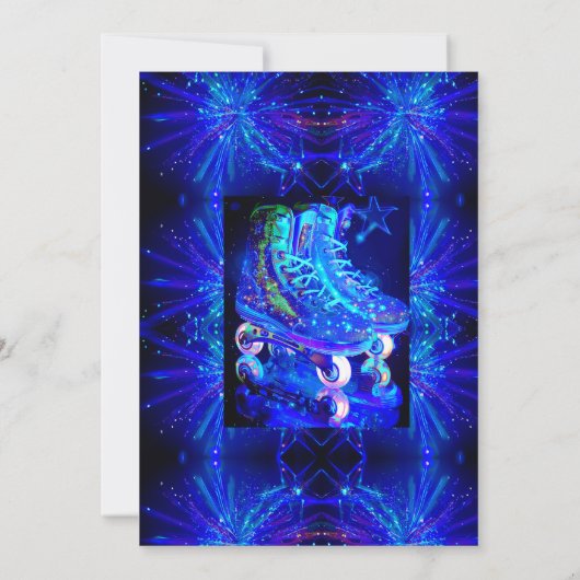 Schaats Birthday Party Invitation Kaart (Achterkant)