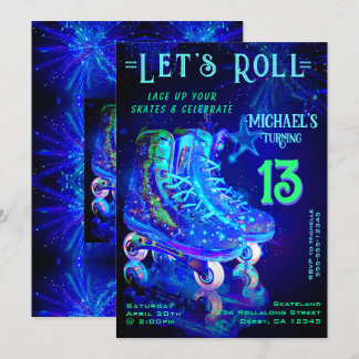 Schaats Birthday Party Invitation Kaart