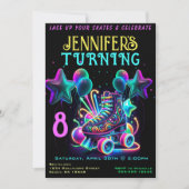 Schaats Birthday Party Invitation Kaart (Voorkant)