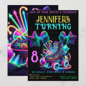 Schaats Birthday Party Invitation Kaart (Voorkant / Achterkant)