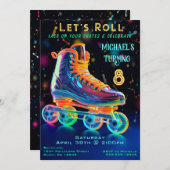 Schaats Birthday Party Invitation Kaart (Voorkant / Achterkant)