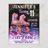 Schaats Birthday Party Invitation Uitnodiging Briefkaart (Voorkant)