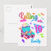 Schaats Birthday Rolling in Matching Birthday Girl Briefkaart (Voorkant / Achterkant)